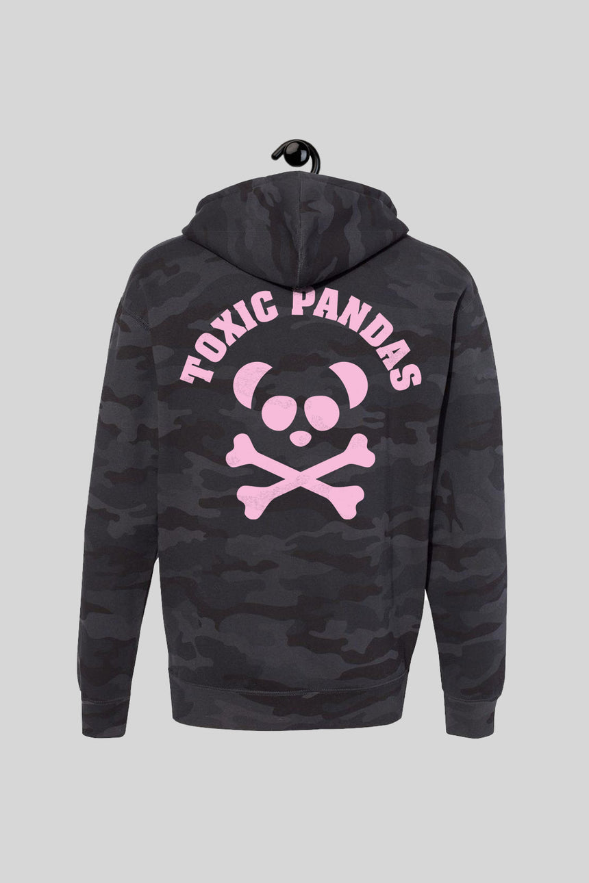 Unisex Black Camo Heavyweight Hoodie - Pink