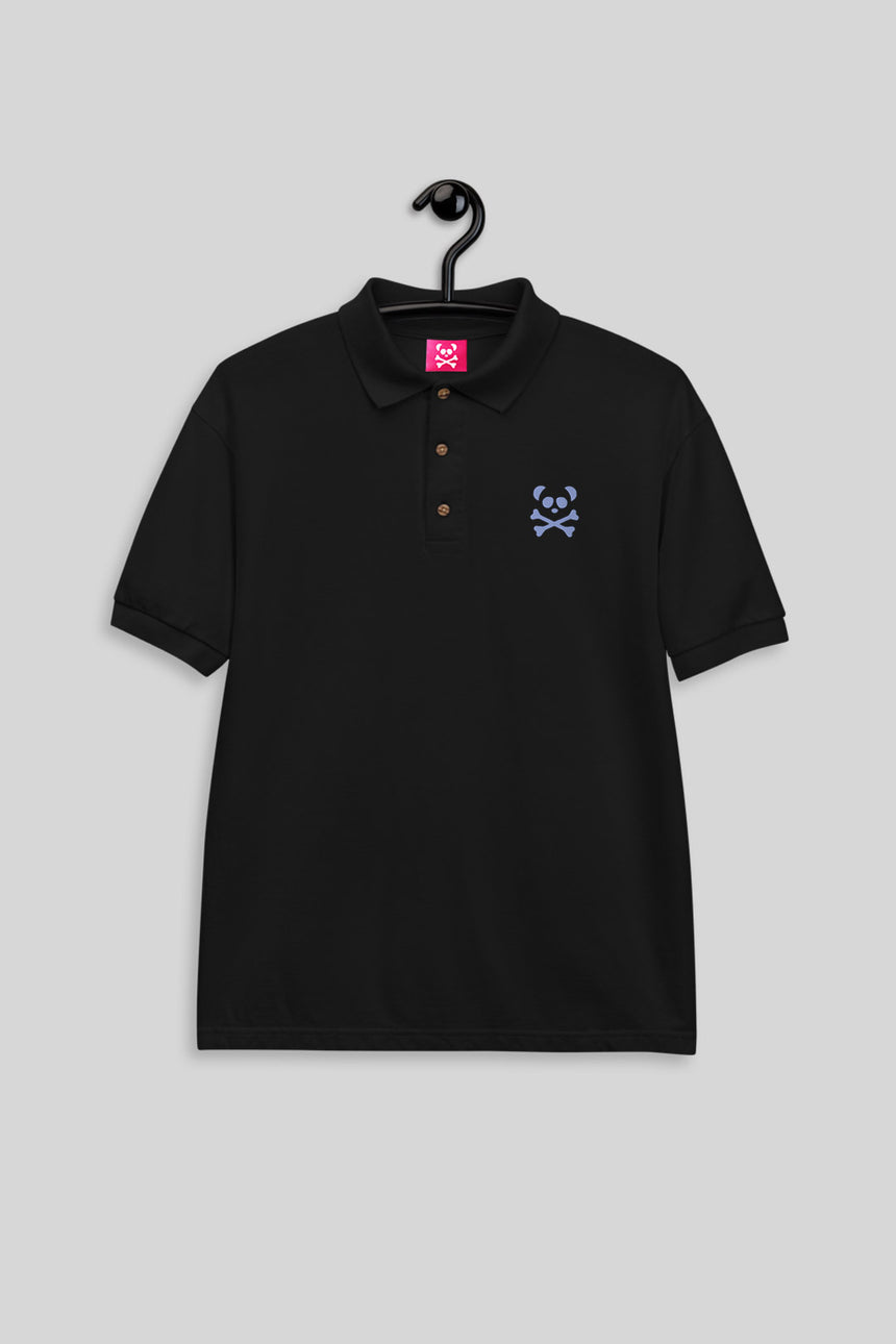 Men's Classic Black Polo - Light Blue
