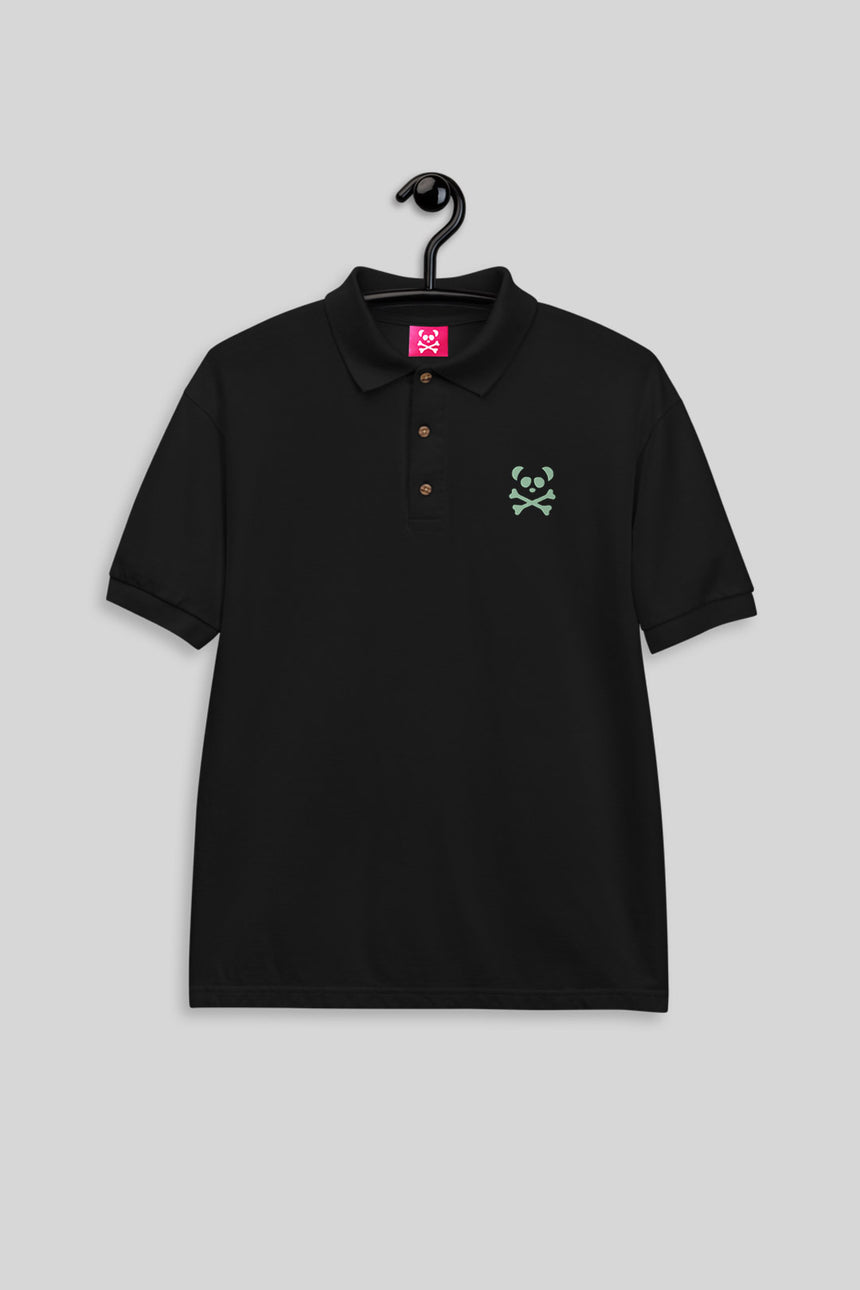 Men's Classic Black Polo - Seafoam