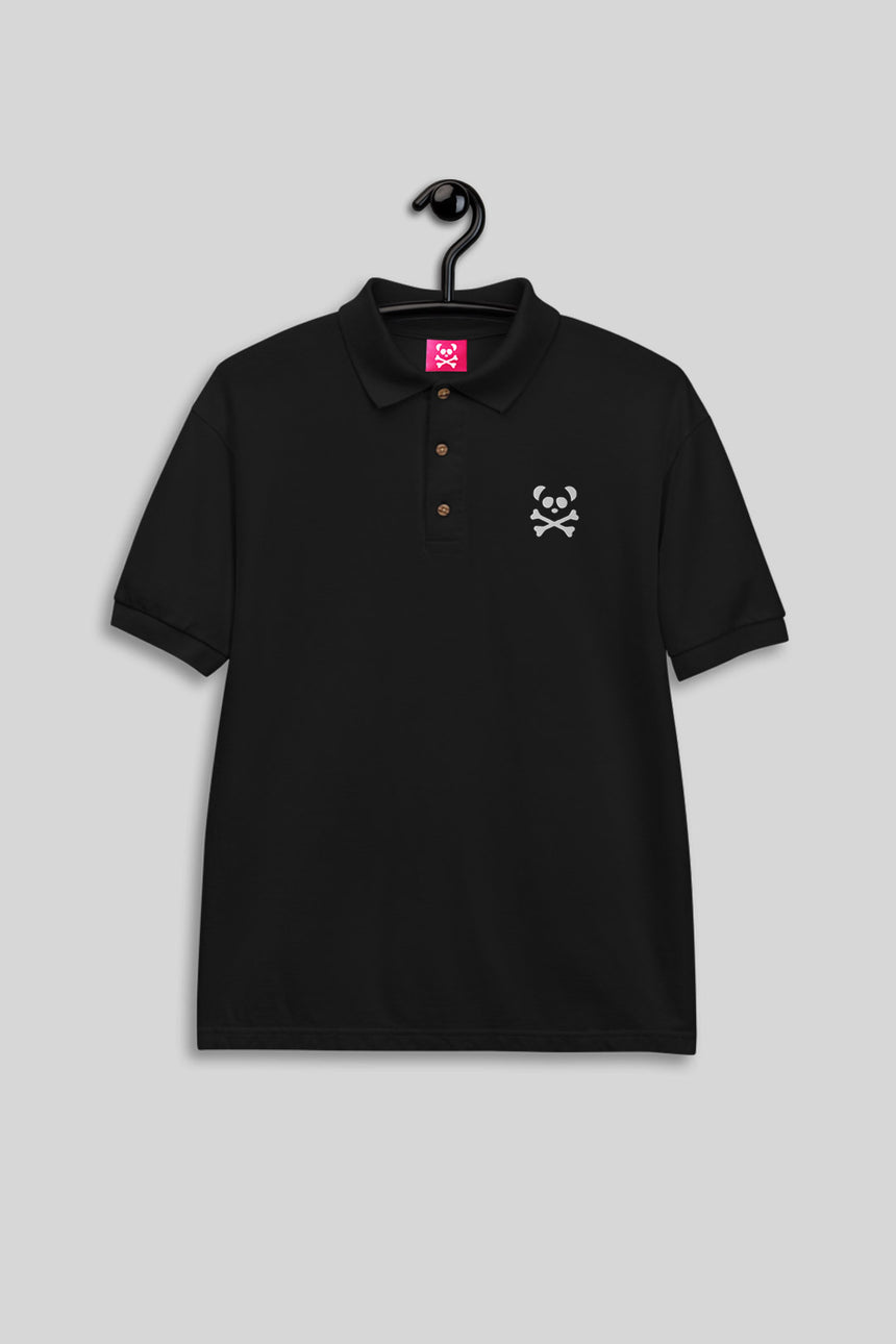 Men's Classic Black Polo - White