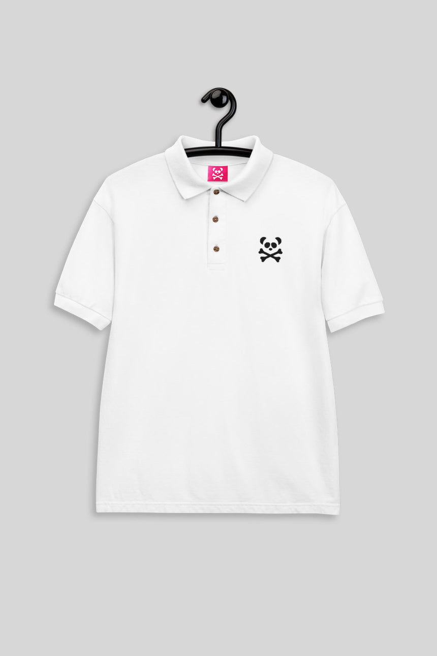 Men's Classic White Polo - Black