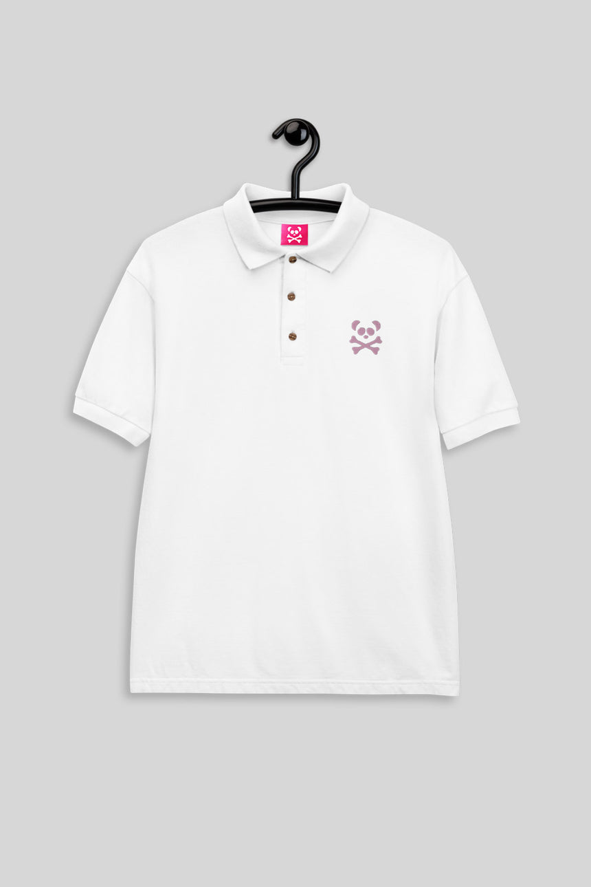 Men's Classic White Polo - Light Pink