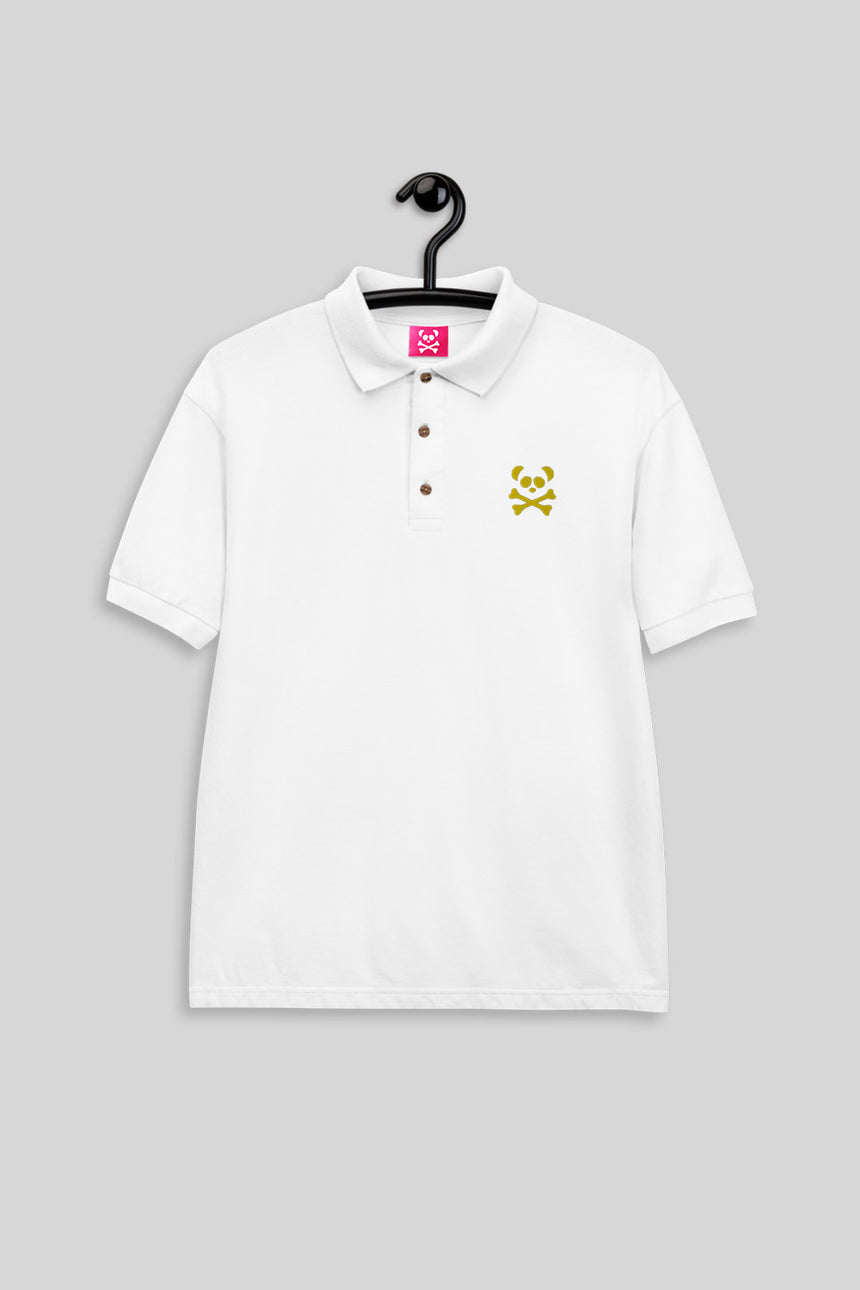 Men's Classic White Polo - Yellow
