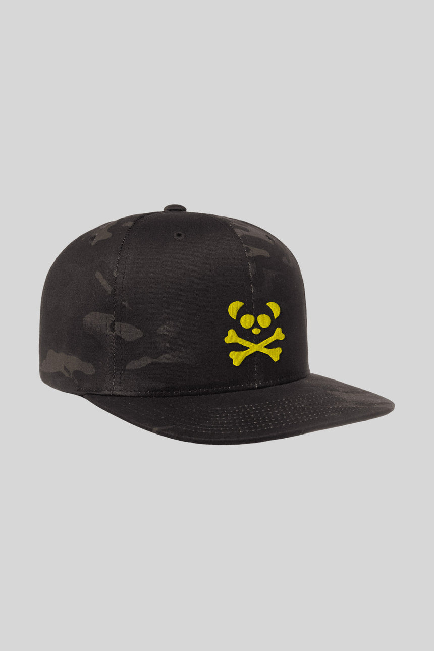Unisex Black Camo Cap - Yellow