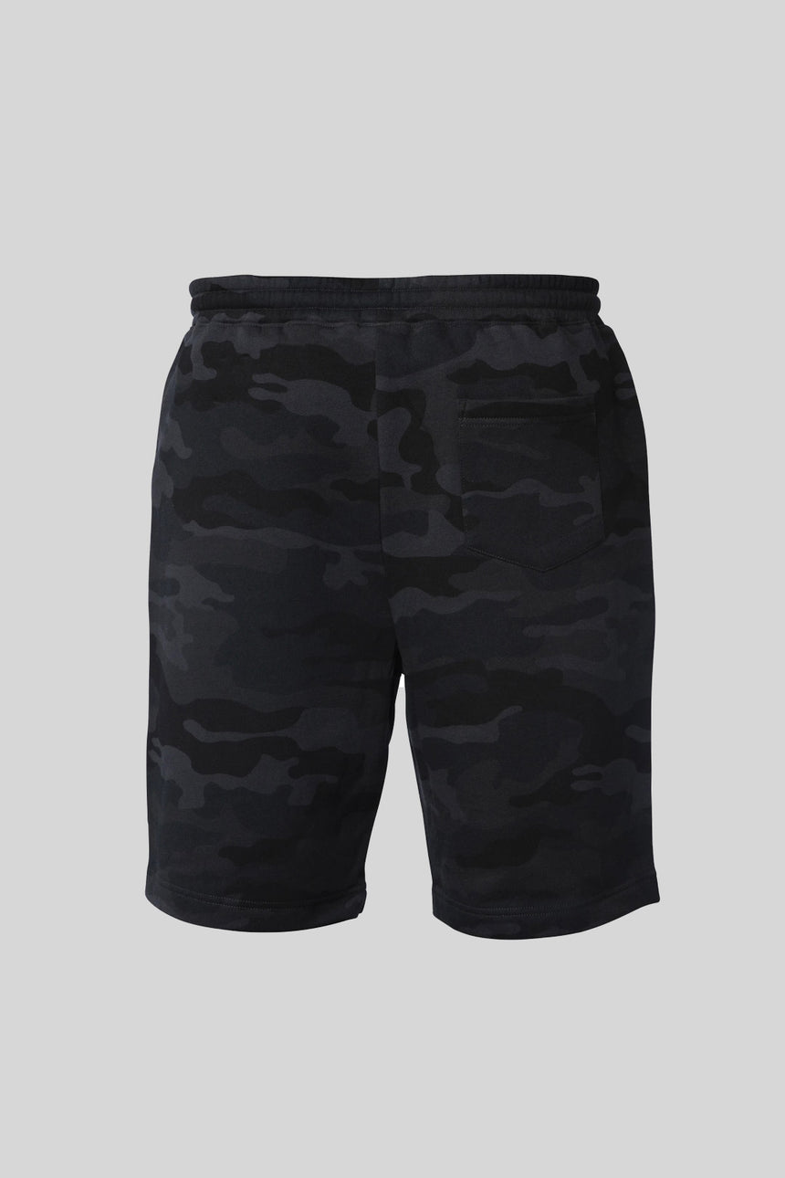 Men's Black Camo Shorts - Yellow