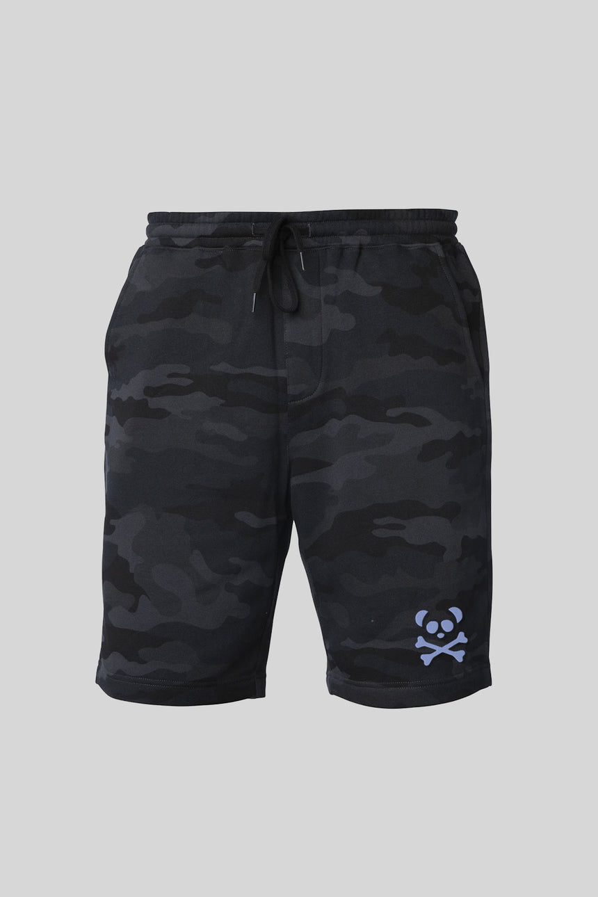 Men's Black Camo Shorts - Blue