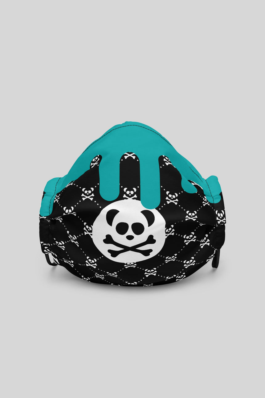 Unisex Monogram Turquoise Drip Face Mask