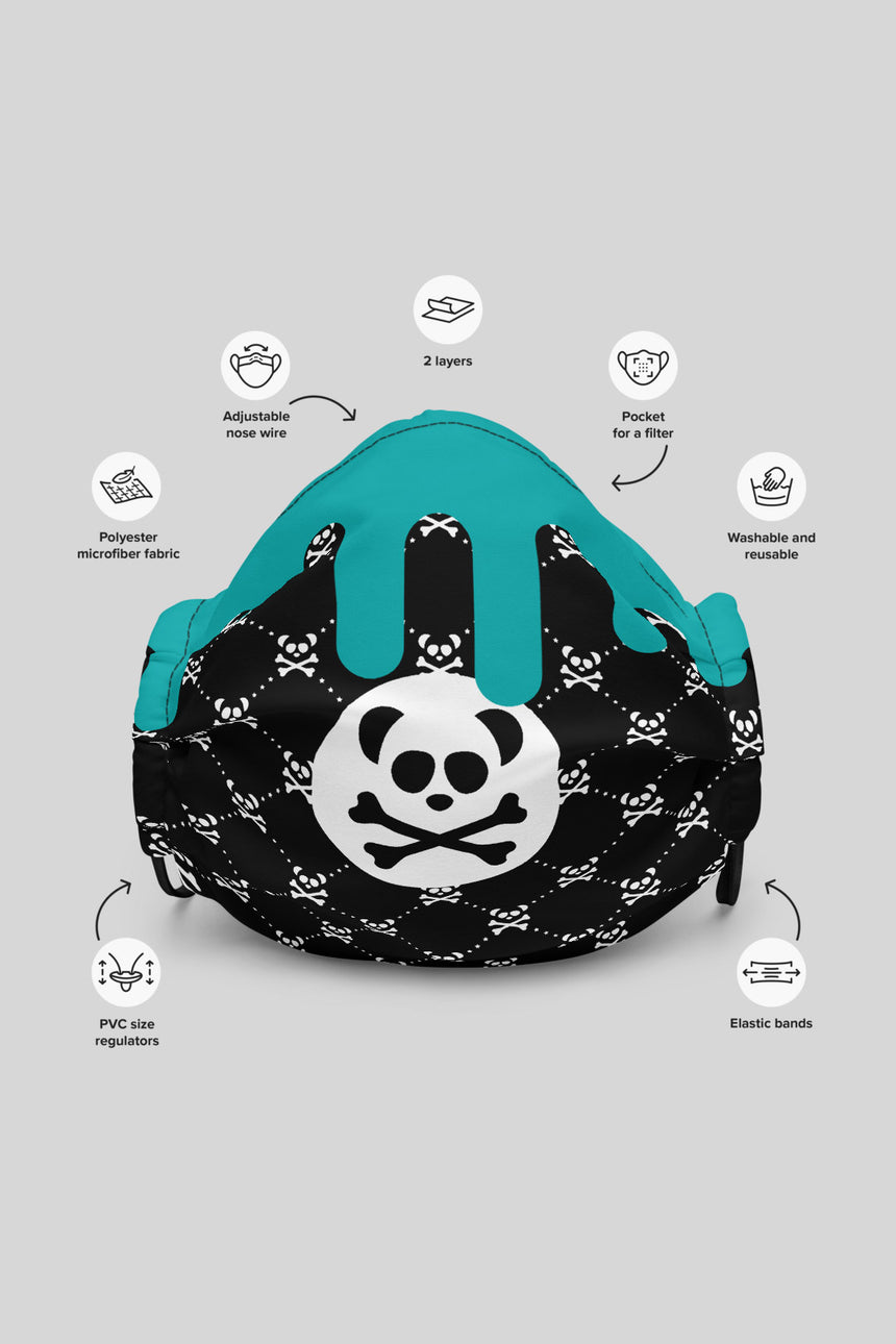 Unisex Monogram Turquoise Drip Face Mask