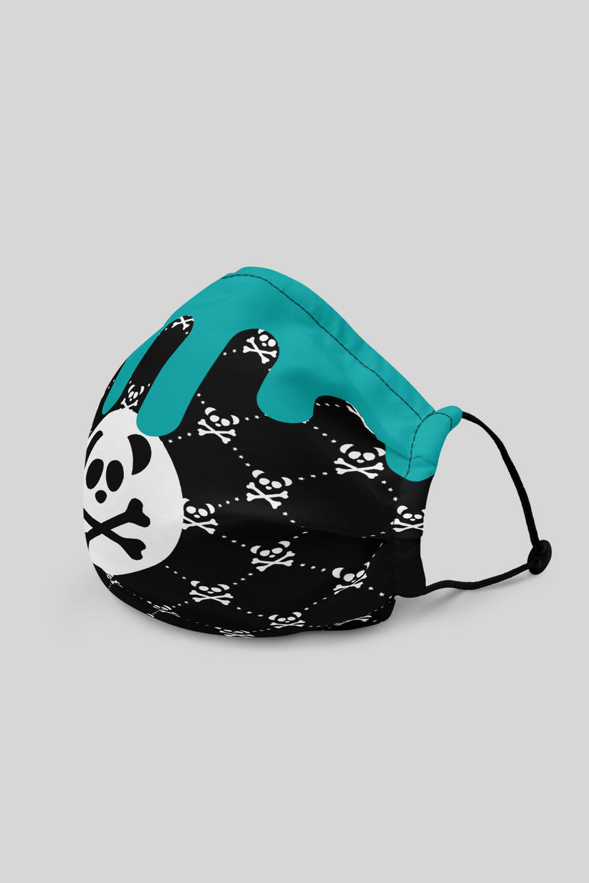 Unisex Monogram Turquoise Drip Face Mask