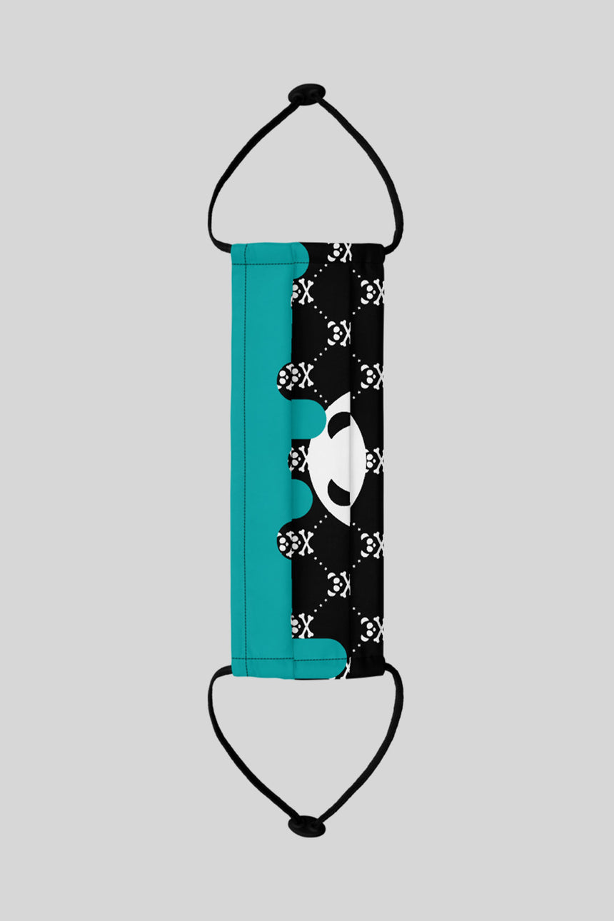 Unisex Monogram Turquoise Drip Face Mask