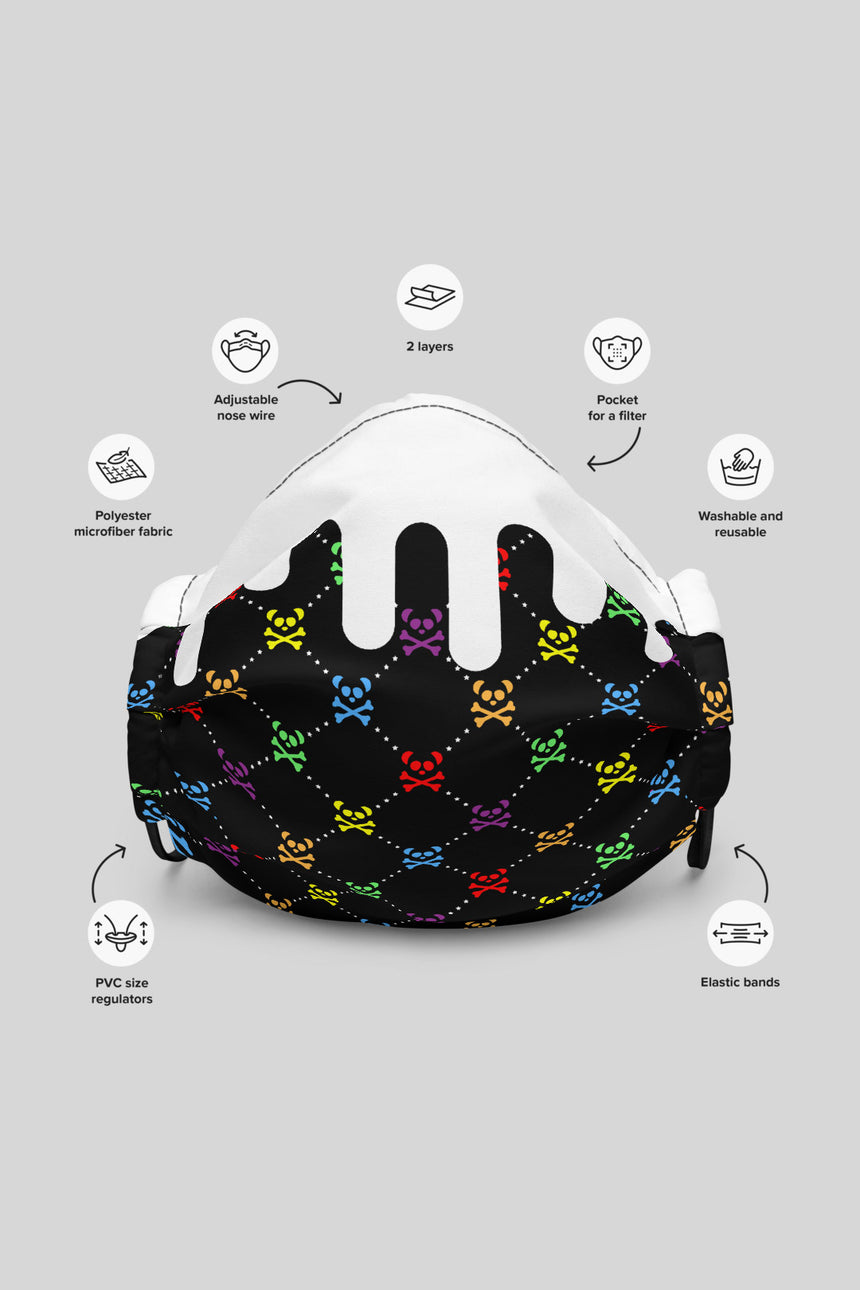 Unisex Rainbow Monogram Drip Face Mask