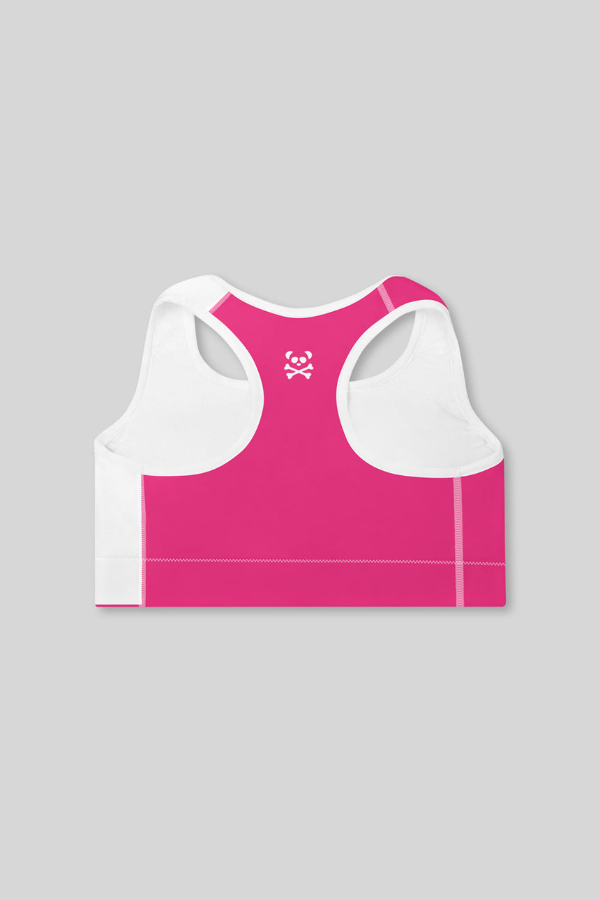 Pink Slant Padded Sports Bra