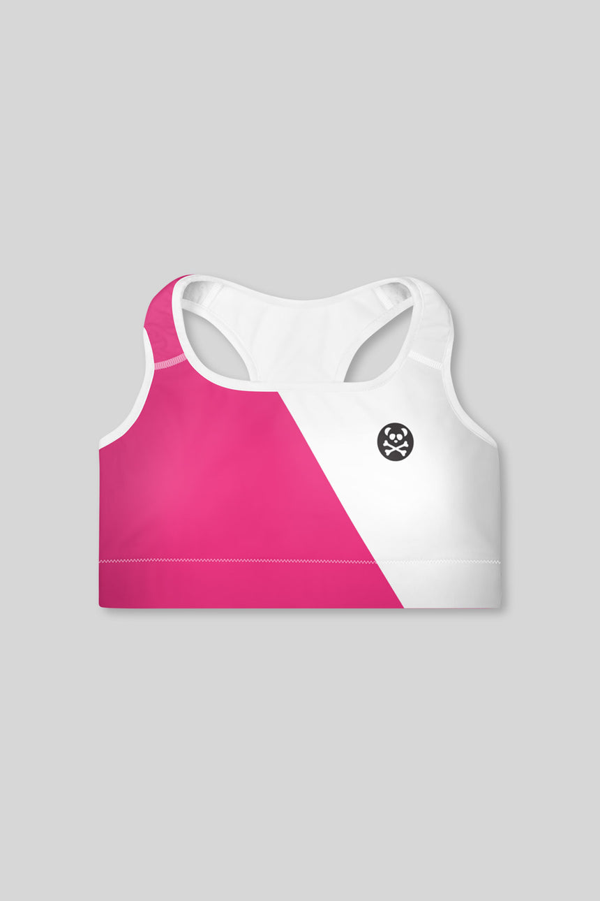 Pink Slant Padded Sports Bra