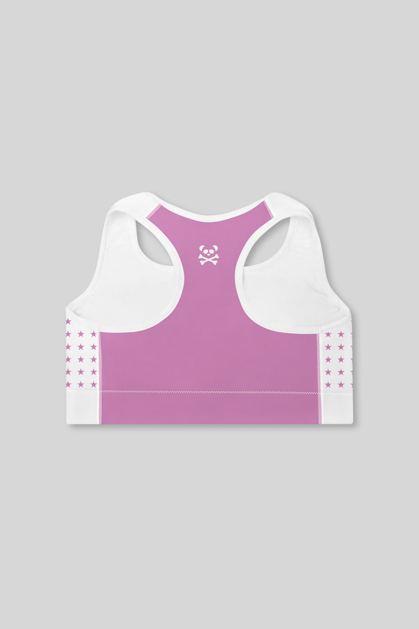 Pink Stars Padded Sports Bra