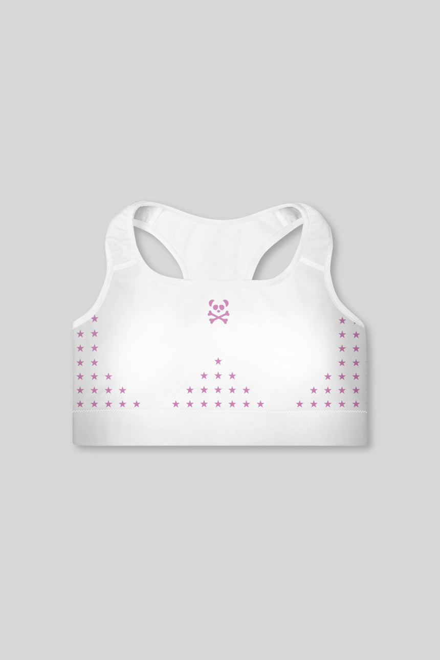 Pink Stars Padded Sports Bra