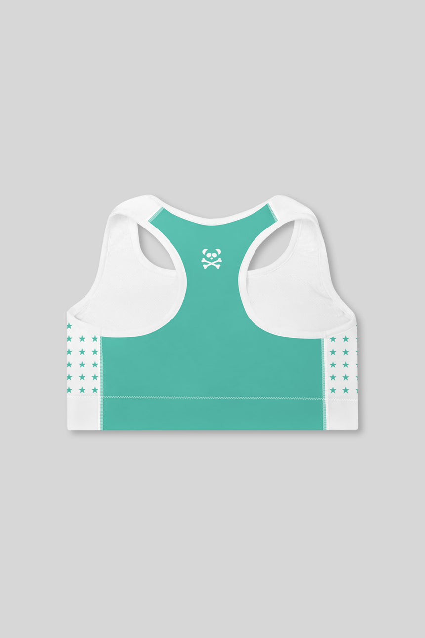 Turquoise Stars Padded Sports Bra