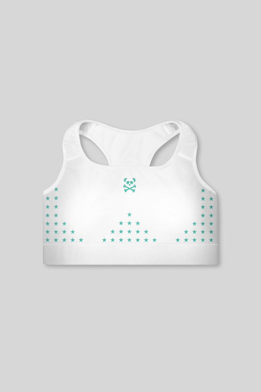 Turquoise Stars Padded Sports Bra