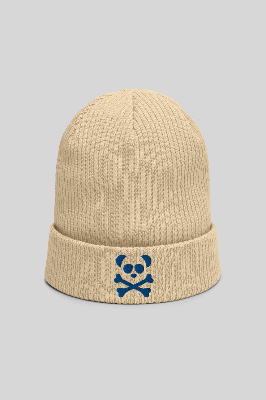 Unisex Blue Logo Sand Organic Beanie