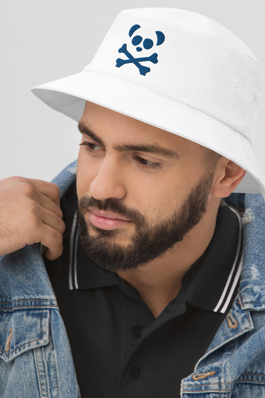 Unisex Blue Panda Skull Bucket Hat