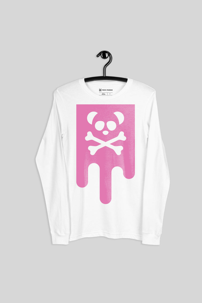 Unisex Fuchsia Box Drip Long Sleeve Tee