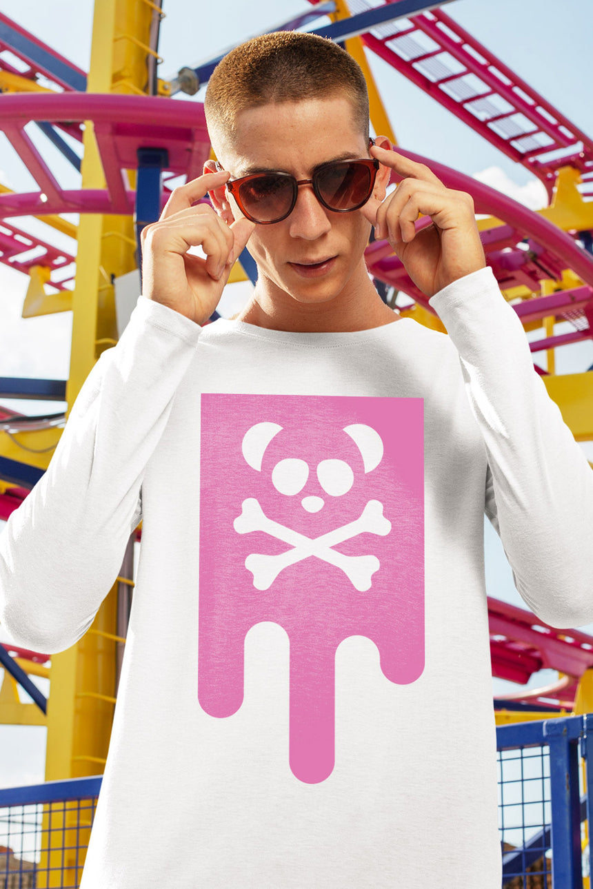Unisex Fuchsia Box Drip Long Sleeve Tee