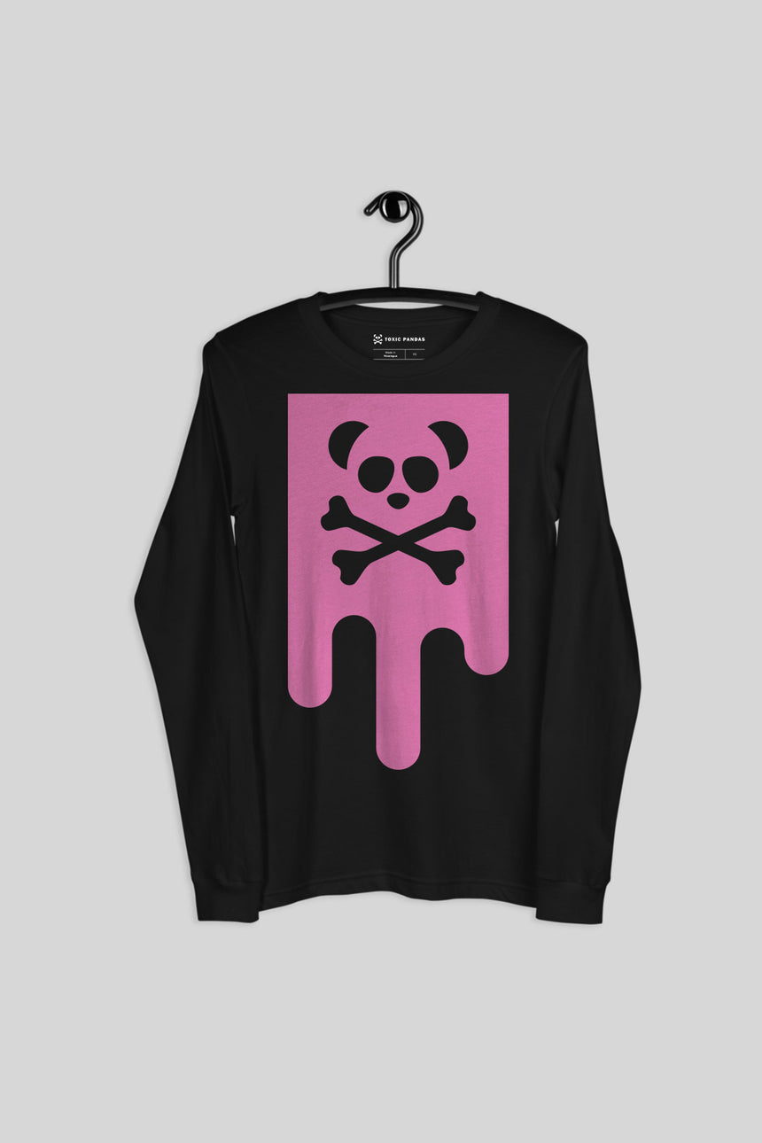 Unisex Fuchsia Box Drip Long Sleeve Tee