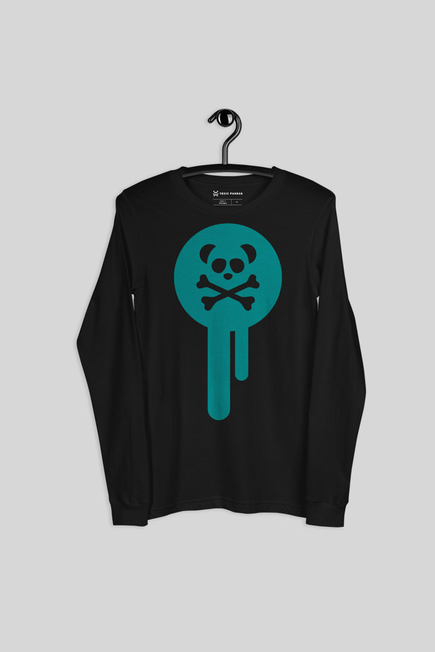 Unisex Turquoise Emblem Drip Long Sleeve Tee