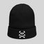 Unisex White Logo Black Organic Beanie